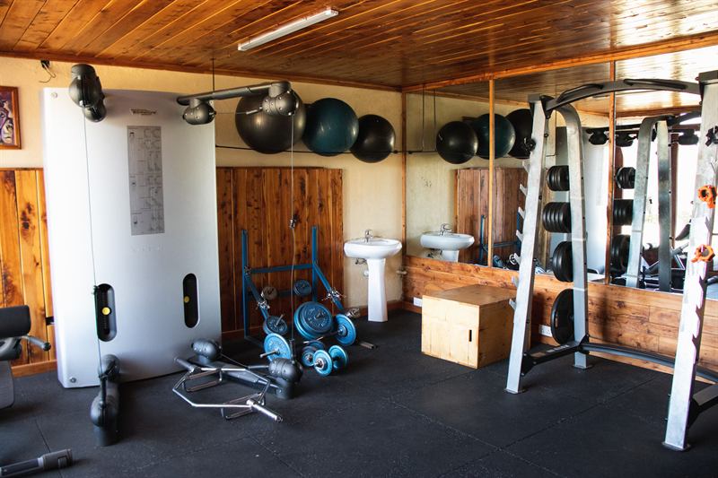 Free weights and functional training equipment in the gym