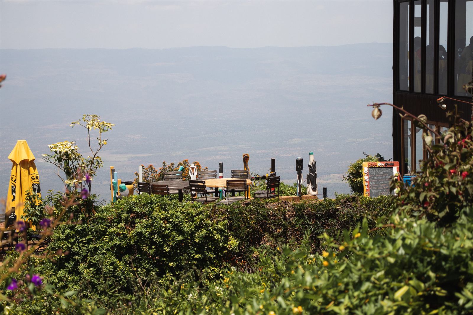 The terrace at Kerio View looking out over the Kerio Valley